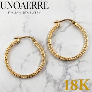UNOAERRE（ウノアエレ） 18金 ピアス K18 18K フープピアス レディース