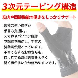 手首サポーター 親指 固定 パソコン 腱鞘炎 ...の詳細画像1