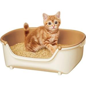 ニャンとも清潔トイレセット 約1か月分チップ・シート付 猫用トイレ本体 すいすいコンパクト アイボリー&ペールオレンジ 子猫、小柄な猫用｜belltree-shop