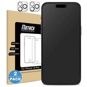 Mothca アンチグレア iPhone 14 Pro ガラスフィルム (2枚)＋iPhone 14 Pro カメラフィルム(2枚) 強化ガ｜belltree-shop