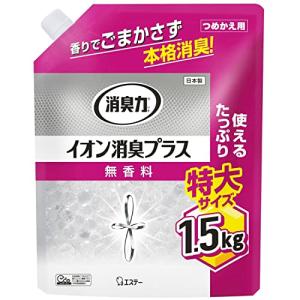 消臭力 イオン消臭プラス 部屋用 無香料 特大 つめかえ 1500g クリアビーズ 部屋 トイレ 消臭剤 消臭 芳香剤｜belltree-shop