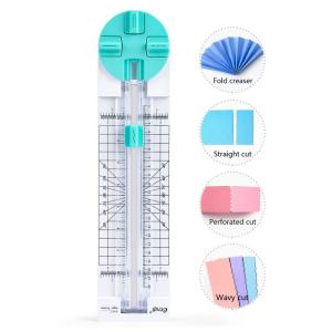 ペーパートリマー クラフトペーパーカッター: 4スタイル 多機能スクラップブッキングツール 直線、波、ドット、ミシン目、折り目付き 紙、クー｜belltree-shop