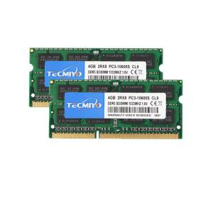 テクミヨ ノートPC用メモリ1.5V DDR3 4GB 1333（PC3-10600） 4GB×2枚 204Pin CL9 Non-ECC｜belltree-shop