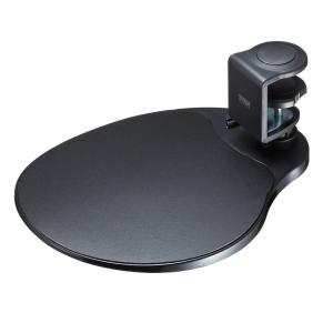 サンワダイレクト マウステーブル 360度回転 クランプ式 硬質プラスチック製 ブラック 200-MPD021BK｜belltree-shop