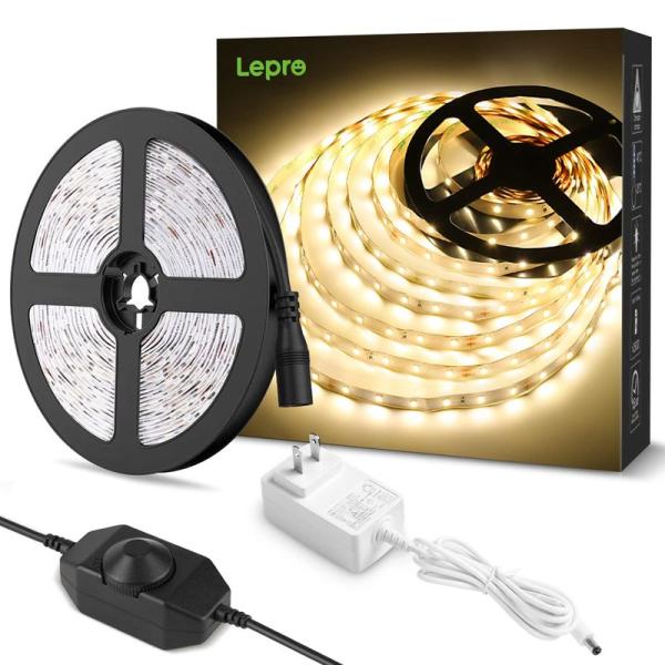 Lepro LEDテープライト 電球色 無段階調光 間接照明 5m 12v 高演色タイプ ストリップ...