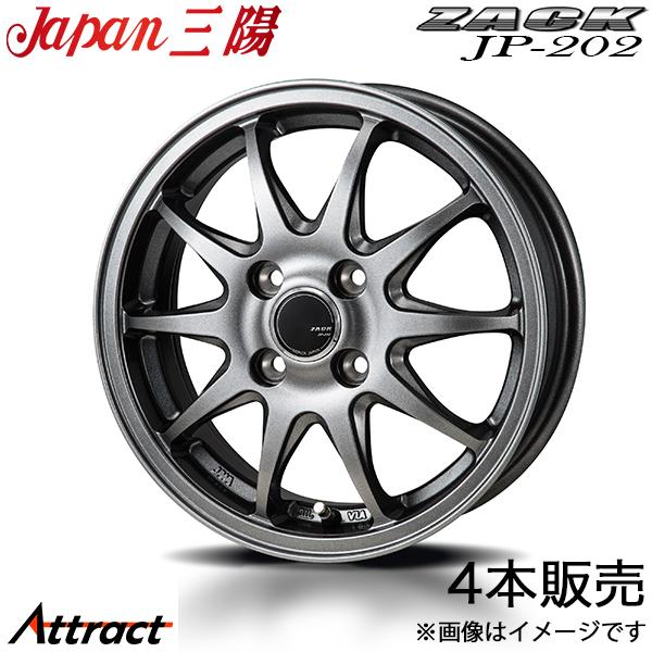 ザック JP-202 キューブ 12系 アルミホイール 4本(16×6J 4-100 +42 ブラッ...