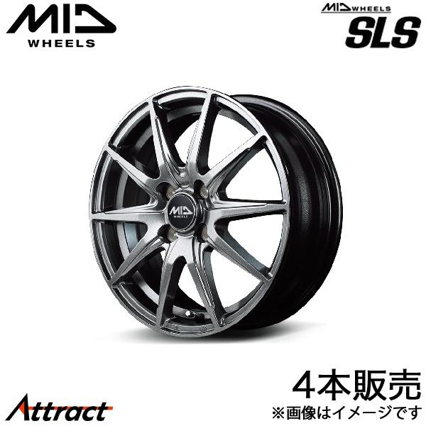 MID SLS ヤリス MXP/KSP アルミホイール 4本(16×6J 4-100 +42 メタリ...