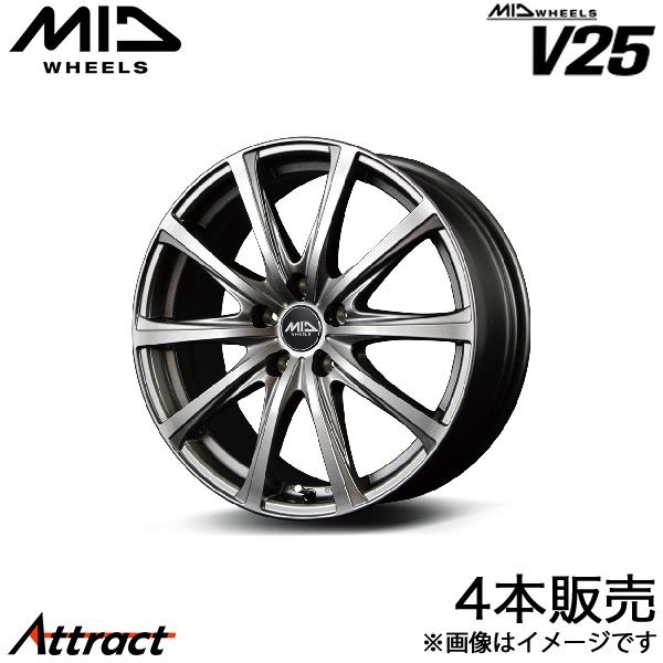 MID V25 GR86 ZN8 アルミホイール 4本(17×7J 5-100 +48 メタリックグ...