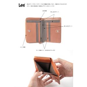 財布 Lee 二つ折り ゴートレザー ミドルウ...の詳細画像3
