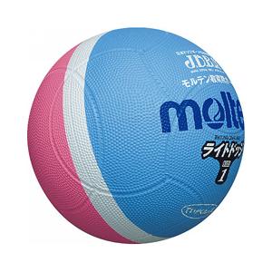 モルテン MOLTEN ライトドッジ ドッジボール 1号球 [カラー：サックス×ピンク] #SLD1PSK 【あすつく】｜belmo-sports