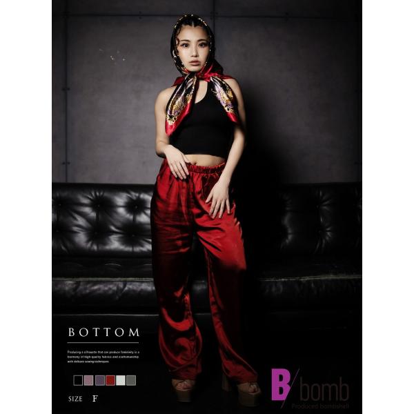 パンツ・サルエルパンツ Bbomb ロングパンツ ワイドパンツ サテン ヴィンテ-ジ