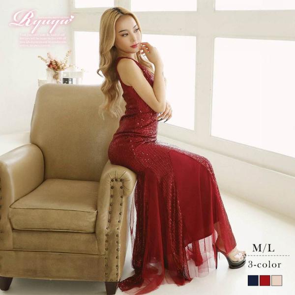 キャバ ドレス キャバドレス ロングドレス ロング セクシー 韓国ドレス 韓国 Ryuyu スパンコ...