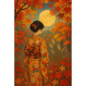 手芸時間 ダイヤモンドアート キット ＜日本製下絵＞ AHD034 絵画 秋の月夜 40×60cm ...