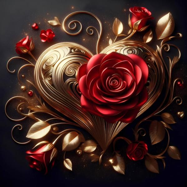 手芸時間 ダイヤモンドアート キット AHD オリジナル デザインビーズ ハート 25×25cm