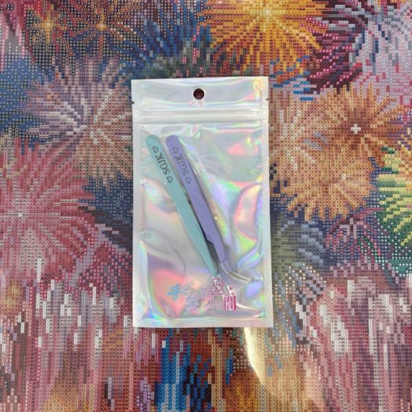 手芸時間 ダイヤモンドアート専用 ピンセット2本組 ストレート 先曲がり 厚さ1.5ｍｍ