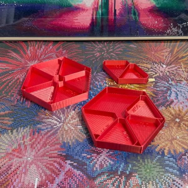 手芸時間 ダイヤモンドアート 日本製 六角ビーズトレーセット 赤