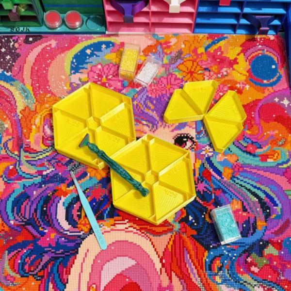 手芸時間 ダイアモンドアート専用 手芸時間オリジナル 六角ビーズトレーセット イエロー