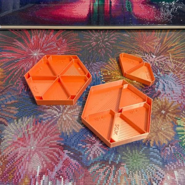 手芸時間 ダイヤモンドアート トレー 日本製 六角ビーズトレーセット オレンジ