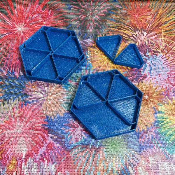 手芸時間 ダイヤモンドアート トレー 日本製 六角ビーズトレーセット ラメ青