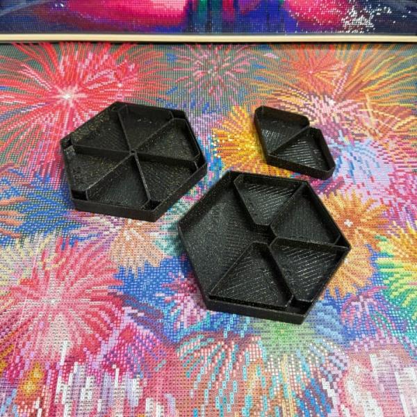 手芸時間 ダイヤモンドアートトレー 日本製 六角ビーズトレーセット ラメ黒