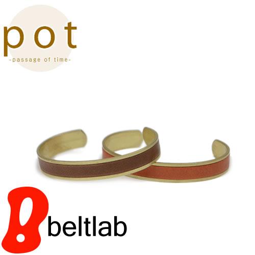 栃木レザー レザーブレスレット バングル メンズ レディース 本革 日本製 pot ポット 真鍮バン...