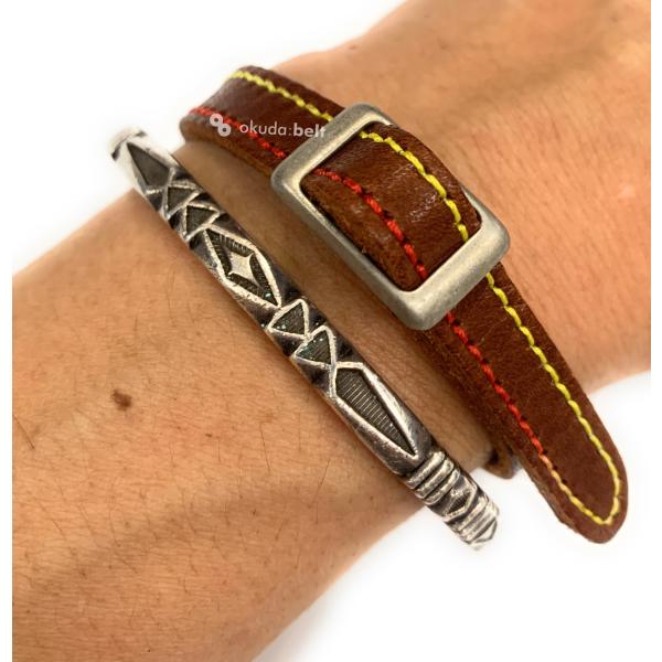 【ポストにお届け】静電気防止 栃木レザー ブレスレット 静電気除去 10ミリ幅 シングル巻き 本革ブ...