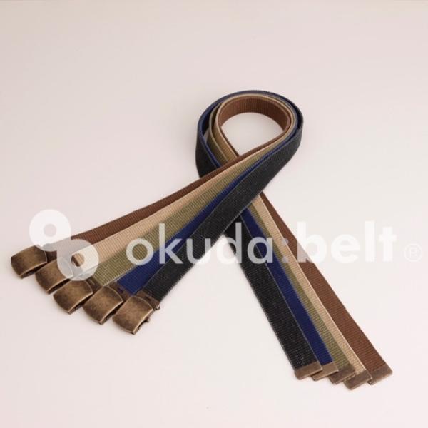 3Lサイズ ガチャベルト GIベルト 32ミリ メンズ ベルト 布ベルト 児島ジーンズ  ストーンウ...