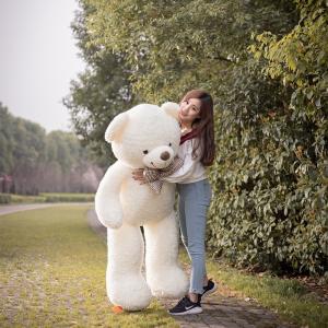 蝶ネックしてる シロ クマ ぬいぐるみ 大きい 100cm