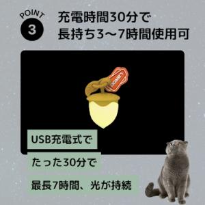 光るどんぐり LED ライト USB充電式 夜...の詳細画像3