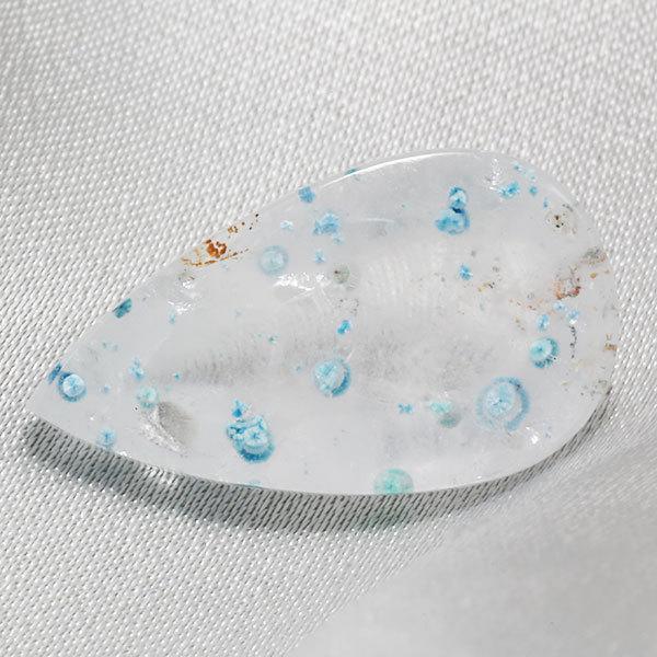 ブラジル産 メデューサクオーツ　パライバクォーツ ペアシェイプバフトップ 5.46ct 限定1個 誕...