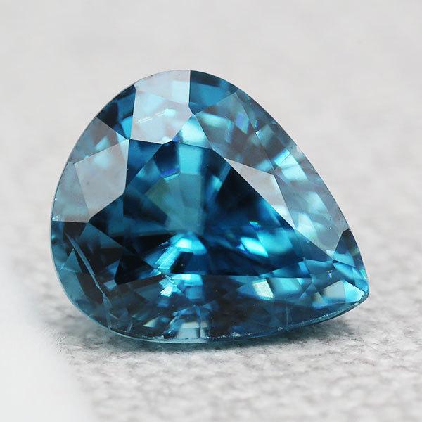 ブルージルコン ペアシェイプ 4.18ct 1個限定 製品オーダー可能