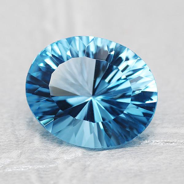 11×8mm ブルートパーズ オーバル コンケイブ   製品オーダー可能 誕生石11月