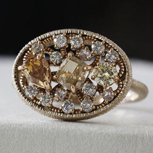 大正/昭和レトロ K18 千本透しリング 11号 : アンティークフィガロ