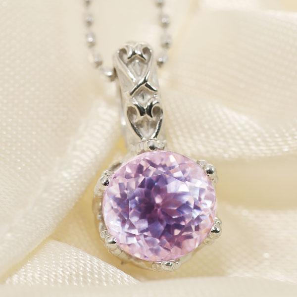 P+10％中 レディース AAA 6mm クンツァイト ペンダントトップ ハート王冠 チェーン無 P...