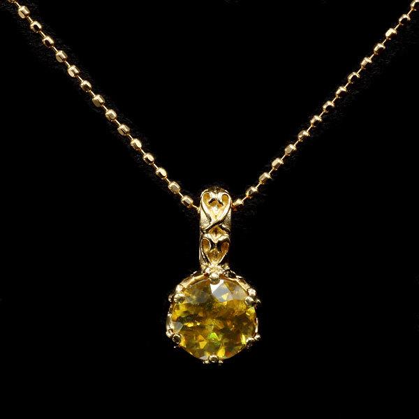 ネックレス 数量限定 6mm スフェーン ハート ペンダントトップ PT900 K18 K10対応