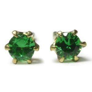 2.5mm グリーンガーネット ティファニー セッティング ピアス PT900 K18 K10対応 ...