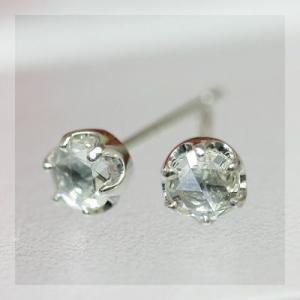 ローズカットダイヤモンド3.6ミリティファニーセッティングピアス PT900 K18 K10対応 誕...