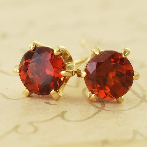 3mm ガーネット ティファニーセッティングピアス PT900 K18 K10対応 誕生石 1月