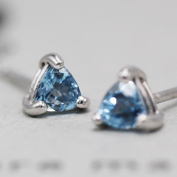 サンタマリアアフリカーナ アクアマリン トリリアント ピアス  PT900 K18 K10対応   ...