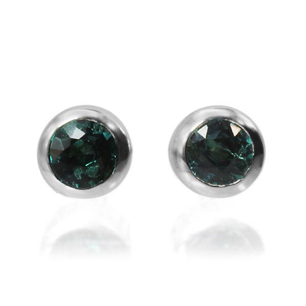 2.5mm アレキサンドライト スマート ピアス 1ペア 両耳分 PT900 K18 K10対応 誕...