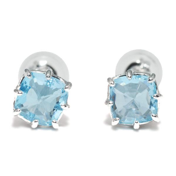 ピアス あすつく 5.0mm クッション ブルートパーズ エピコットカット お手軽ピアス K10 ホ...