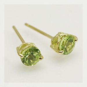 4ミリペリドットピアス PT900 K18 K10対応