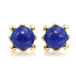 ラピスラズリ 三日月 ピアス 18k K18YG : ファッションジュエリー em