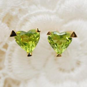 ペリドット ピアス フックピアス k18 18k 18金 イエローゴールド 8月