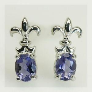 アイオライト リリー デコール ピアス PT900 K18 K10対応