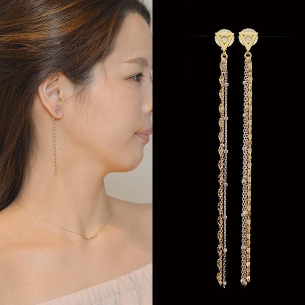 ポイント10％中 運を上げるラッキーモチーフ　フリンジ ピアスキャッチ煌めきのJELLY FISH　...