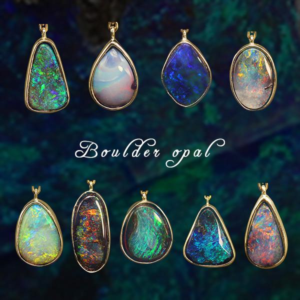 あすつく K10YG ボルダーオパール 片耳 スイング ピアス 誕生石10月 　