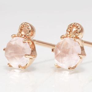 NOIR DE POUPEE（ノワールドプーペ） ピアス K10 ローズクォーツ