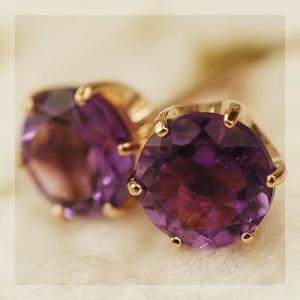 P+10％中 アメシスト アンモード 6ミリ ピアス K18 おしゃれ ファッション 女性 記念日 ...