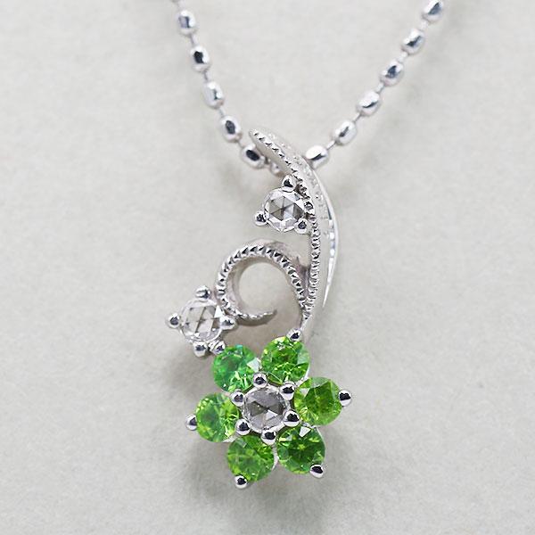 P+10％中 レディ−ス ペンダント  Luculia ロシア産 デマントイドガーネット ローズカッ...